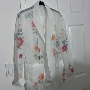 Floral Sheer Blazer